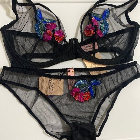 Agent Provocateur Nabina Black 2-piece Set: Bra 36D/ Brief AP3 Medium - Picture 11 of 13